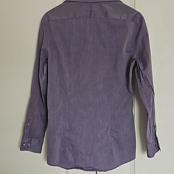 DKNY Men's Slim Fit Long Sleeves Button-Down Cotton Shirt Lavender 15- 32/33 - Picture 3 of 16
